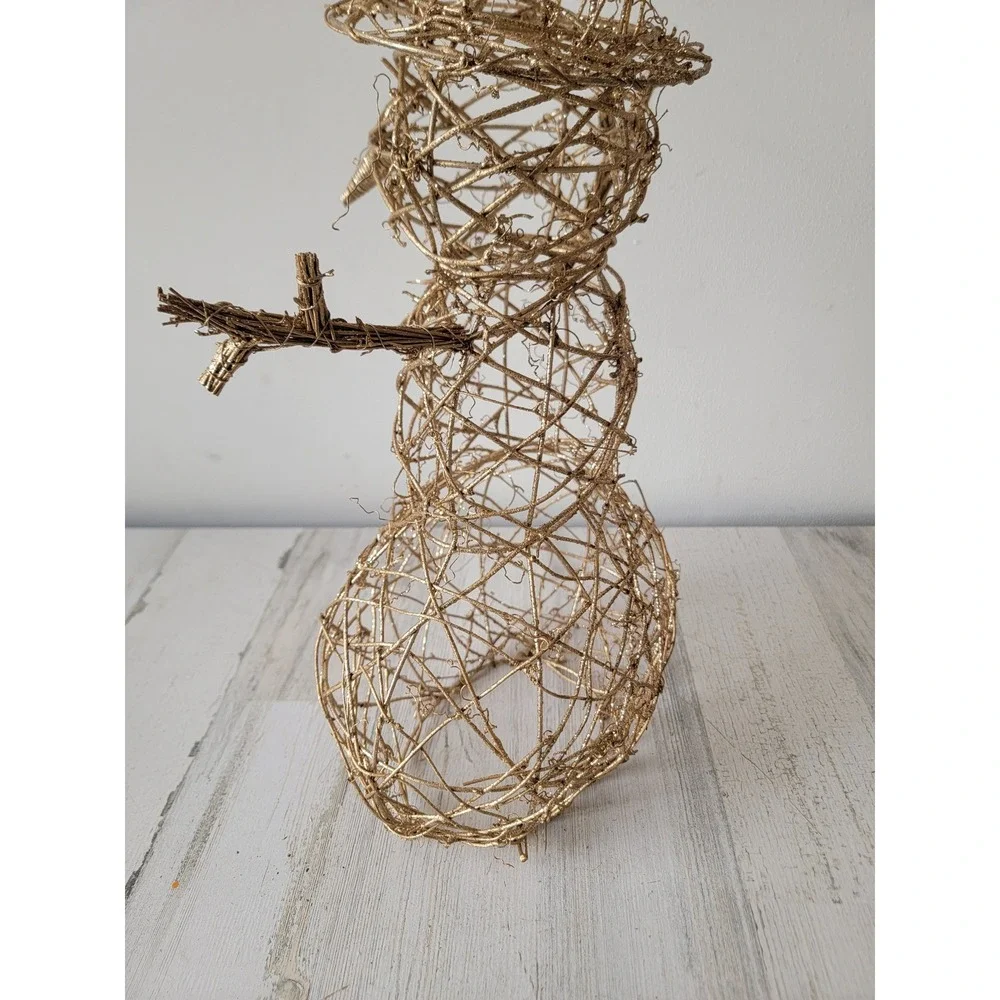 Golden‎ glitter snowman unique Xmas tabletop home decor figure